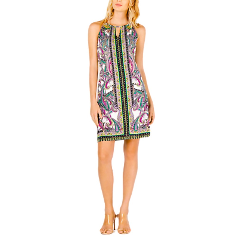 INC International Concepts Women's Petite Printed Halter Dress (PS Love Paisley)